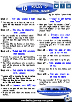 Free 10 Rules of Being Human Chart
