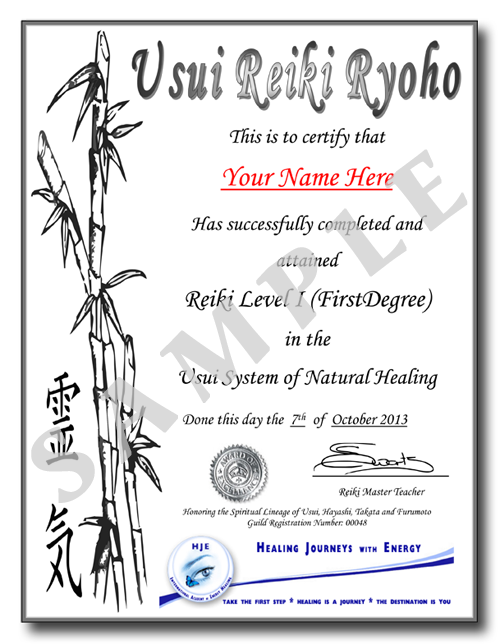 Reiki Certificate